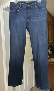 Women's Chaps Madden Straight Dark Blue Denim Jeans Size 12 waist 34 Length 29 - Picture 1 of 5