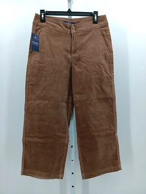 Chaps Womens Wide-Leg Corduroy Ankle Pants Walnut Brown 8 NWT-AB5 -6 - Image 1 of 4