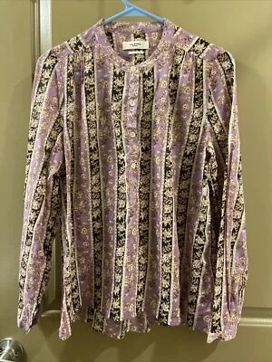 Isabel Marant Etoile Cotton Pink Stripe Long Sleeve Blouse Top Sz 36 (item 17.1) - Image 1 of 4