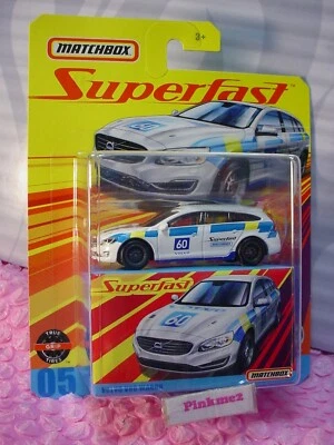 2020 Matchbox Superfast VOLVO V60 WAGON #05 ☆white;blue/yellow☆ true grip tires - Image 1 of 2