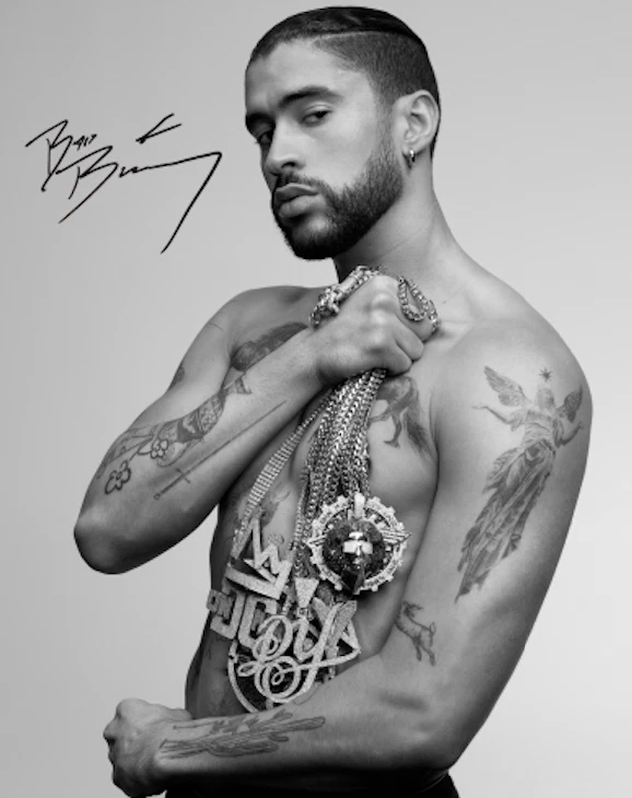 BAD BUNNY SIGNED AUTOGRAPHED REPRINT 8X10 11X17 13X19 POSTER SHIRTLESS PHOTO NEW - Image 1 of 1