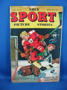TRUE SPORT PICTURES VOL 3 #12 EN MUY BUEN ESTADO EXCELENTE HOCKEY CVR 1947 - Imagen 1 de 2