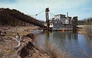 Postcard CA: Gold Dredger, Trinity County, California , 1950's - Picture 1 of 2