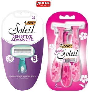 Bic Soleil Sensitive Advanced 2 Razors & Bic Simply Soleil 3 Razors -1 Pack each - Picture 1 of 1