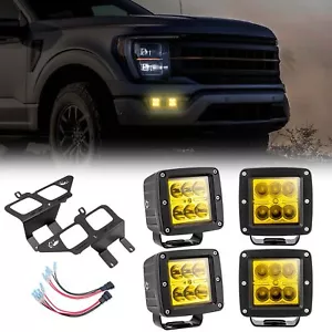 For 2021-2023 Ford F-150 Amber Fog Lights Bumper Driving Lamps Kit Left Right - Picture 1 of 7