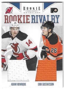 2011-12 ROOKIE ANTHOLOGY ADAM HENRIQUE ERIK GUSTAFSSON ROOKIE RIVALRY DUAL JSY
