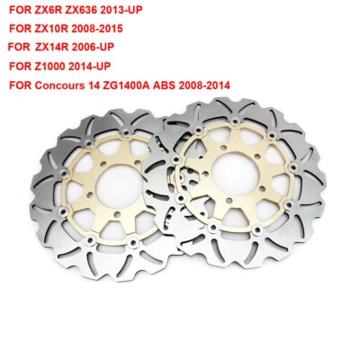 Front Brake Rotors for Kawasaki Ninja ZX6R 13-17 ZX14R ZX1400 ZZR1400 06-22 - Image 1 of 4