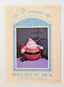 Roly Ole St Nick 8" Santa 1987 todos los patrones encerrados Navidad - Imagen 1 de 3