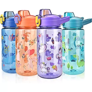 600ml Leakproof Water Bottles With Straw Sport Bottle Drinks Water Cup for Kids - Picture 1 of 18