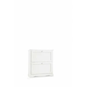 Shoe Cabinet 2 Door Turn Port Shoes White Matt Art Povera Classic - Picture 1 of 2