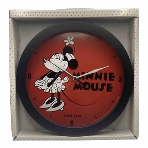Disney Minnie Mouse 9" Wanduhr - rot & schwarz, Büro Wohnkultur, schneller Versand. - Bild 1 von 4