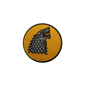 Stark Yellow Dare Wolf Logo Patch Iron On Sew On Badge Embroidered Patch - Foto 1 di 1
