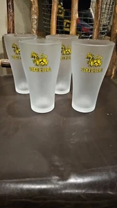 Gold Foo Dog Asian SINGHA BEER Glasses 10 oz. Beer Schooner Set Of 4 - Picture 1 of 9