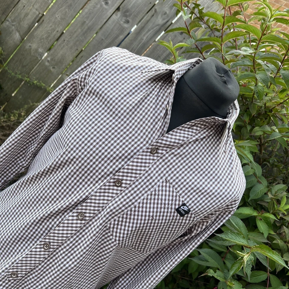 Vintage Nike Athletic Department AD Check Checkered Shirt Button Long Sleeve M - Image 1 of 4
