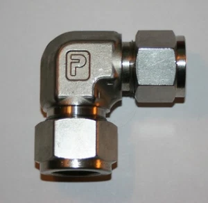 5/8" Tube x 1/2" Tube 316ss Elbow Adapter Fitting Parker 10-8 ELZ-316 - Picture 1 of 5