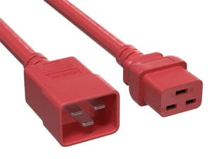 Cavo di prolunga di alimentazione resistente (IEC320 C20 a IEC320 C19), Rosso - Foto 1 di 3