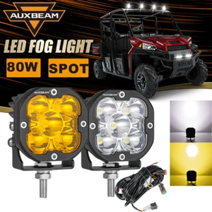 2x AUXBEAM 3" LED Cube Pods Work Lights Bar Spot Fog Lamp For Can-am RZR ATV UTV - Picture 1 of 12