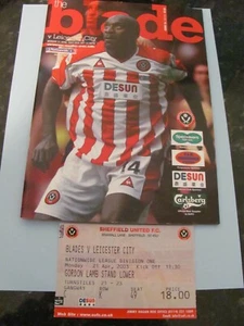 Sheffield United V Leicester City 21.4.03 Programme&ticket excellent condition - Picture 1 of 1