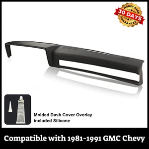 Dash Cover Compatible with 1981-1991 GMC Chevy Trucks Dashboard Cover Black New - Picture 1 of 10