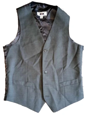 Joseph Abboud Vest Mens Small Gray Solid Dress Tux Tuxedo Suit Formal 5 Button - Image 1 of 4