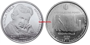 SERBIA 100 DINARES año 2024 ONZA PLATA NIKOLA TESLA Cataratas del Niágara. - Bild 1 von 1