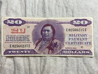 $20 US Military Payment Certificate Series 692 High Grade Scarce Denom Type - Image 1 of 4