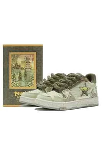 KAALIXTO Starry Glide Breathable Green Tea Retro Star Sneakers SIZE US 12 - Picture 1 of 8