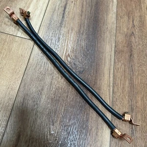 (2) 6 Gauge AWG THW 600 V Copper Cable 12" Ilsco 14-4 Lug Connector AIW Corp - Picture 1 of 4