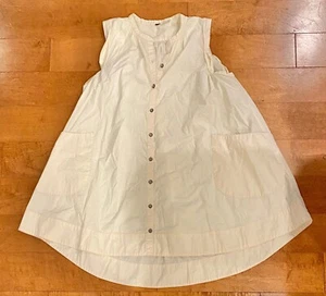 FREE PEOPLE Women Sleeveless Ivory Tunic Button Down Dress Size Small - Picture 1 of 5