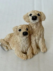 Stone Critters Golden Retriever Dog And Pup Figurine Vintage - Picture 1 of 6