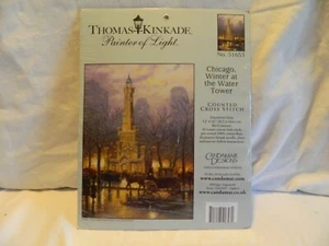 C-25 THOMAS KINKADE CROSS-STITCH KIT “CHICAGO, WINTER AT THE WATER TOWER” - Picture 1 of 4