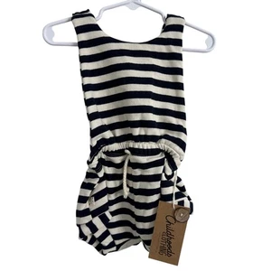 Abbigliamento bambino pagliaccetto corto a righe bianco e nero taglia 18-24 mesi nuovo - Foto 1 di 5