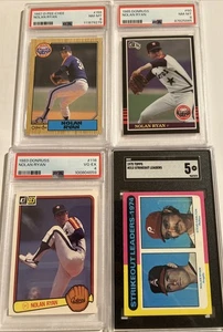 NOLAN RYAN GRADED 4 CARD LOT 1987 OPC & 1985 DONRUSS PSA 8 & 1975 Topps SGC HOF - Picture 1 of 6