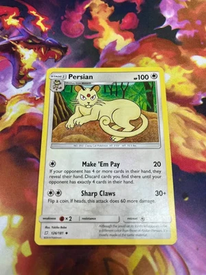 Persian 126/181 Sm-Team Up Regular MP-Moderately Played Pokémon TCG - Image 1 of 4