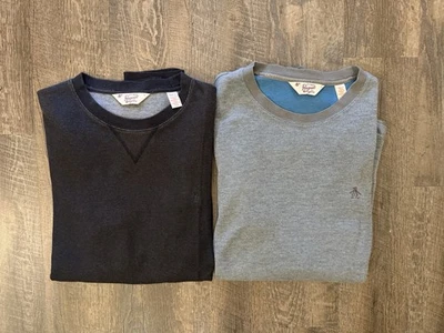 Original Penguin Men’s Large Thermal Shirts Lot Of 2 Black And Grey Foto 1 de 4
