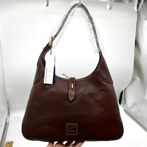 Dooney & Bourke Florentine Leather Crescent Hobo Women Purse Chestnut  - Picture 1 of 18