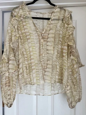 ALEXIS длинным рукавом оборки блузка редкая размер маленький - Изображение 1 из 4