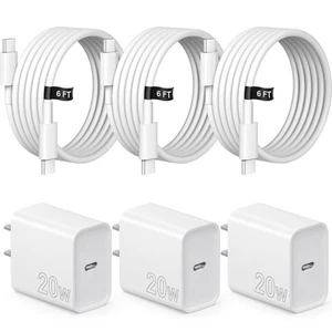 iPhone 16 15 Charger Fast Charging 3 Pack USB C Charger Block Type C Charger ... - Picture 1 of 7