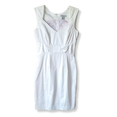 H&M Ivory Sleeveless Pencil Sheath Dress 2 Cocktail Career Party Minimalist NEW - Image 1 of 4