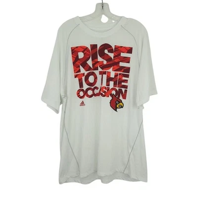 Camisa para hombre Adidas Climalite University of Louisville XL blanca gráfica Foto 1 de 3