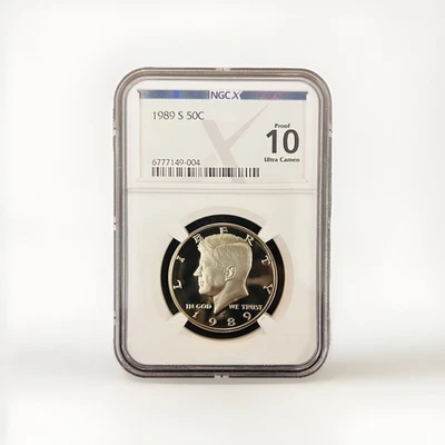 Proof 10 UCAM 1989-S Clad Kennedy Half Dollar NGC/NGCX *Bright Cameo-Free Ship.  - Image 1 of 4