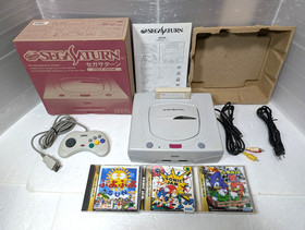 Sega Saturn White Console Power Memory Sonic Jam Sonic R Box