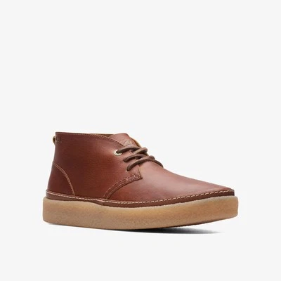 Clarks OAKPARK MID Tan Tumbled Leather Mens Chukka Boots Size UK 8.5 - 11 G - Image 1 of 4