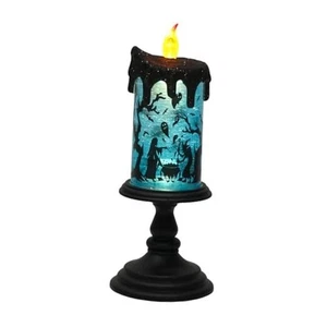  Halloween Schneekugel flammenlose Kerze mit Timer, batteriebetrieben 2-Hexen - Bild 1 von 8