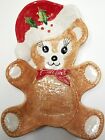 Christmas Teddy Bear Ceramic Candy Serving Plate Dish Hand Painted Italy