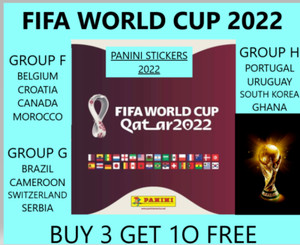 PANINI QATAR 2022 FIFA WORLD CUP STICKERS, FOILS/ GROUP F & G & H   BUY 3 GET 10