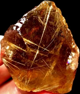 44g 1PZ Campione punta cristallo quarzo rutilato capelli dorati naturali s324 - Foto 1 di 8