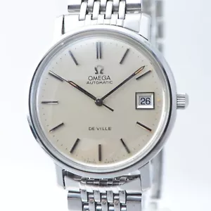1973 Vintage Omega DE VILLE Ref.1012 Mens / genuine brace /Automatic / Serviced - Picture 1 of 17
