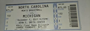 UNC Tarheels  vs Michigan Mens  Basketball Tickets 12/1/2021 - Picture 1 of 1