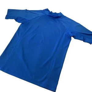 Lands End Rash Guard Youth Unisex Kids 14/16 XL Blue Swim Shirt Tee Short Sleeve - Picture 1 of 5